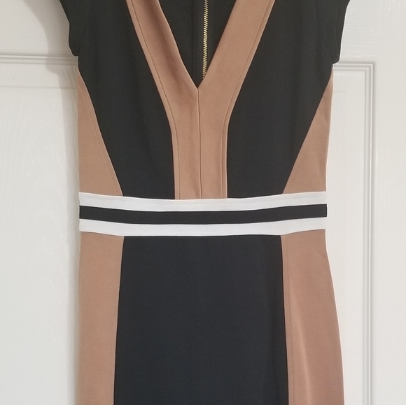 H&M bodycon dress, Midi,Size S, nude,black&white - Picture 3 of 6